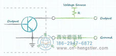 集電極輸出可上拉至適當(dāng)電壓示意圖 集電極輸出可上拉至適當(dāng)電壓示意圖